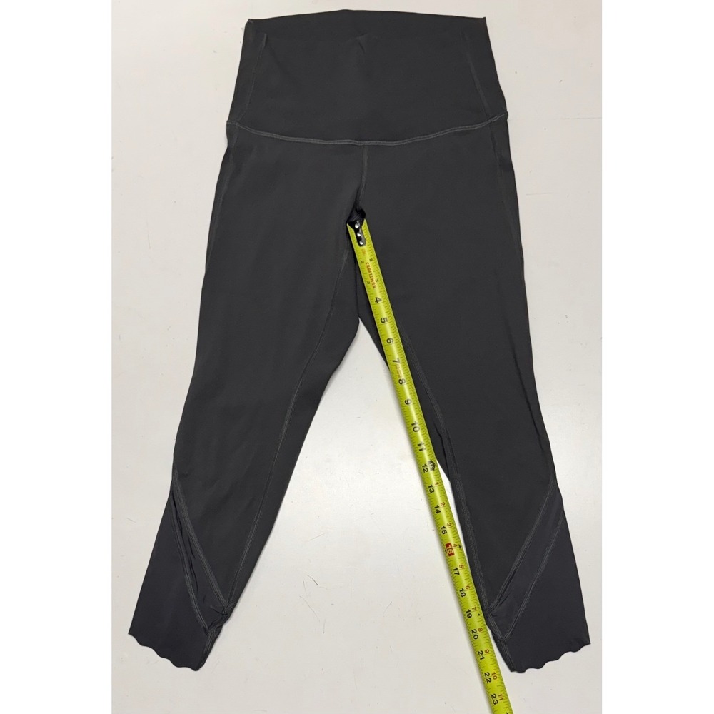 Lululemon Align High-Rise Crop 21 Scallop Mesh Leggings Grey Size 6 LW6BF1S‎